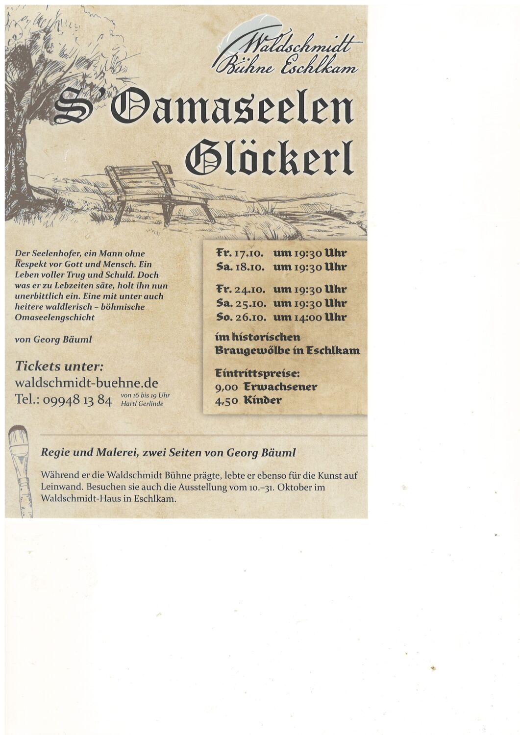 Termine Volkstheater auf der Waldschmidtbühne Plakat